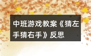 中班游戲教案《猜左手、猜右手》反思