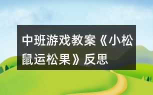 中班游戲教案《小松鼠運松果》反思