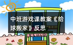 中班游戲課教案《給球搬家》反思