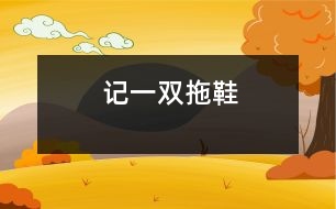 記一雙拖鞋