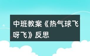 中班教案《熱氣球飛呀飛》反思