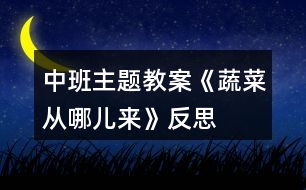 中班主題教案《蔬菜從哪兒來》反思