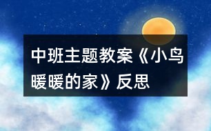 中班主題教案《小鳥暖暖的家》反思