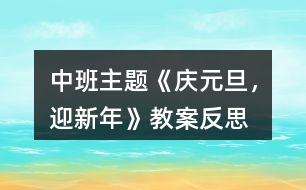 中班主題《“慶元旦，迎新年”》教案反思