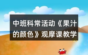 中班科?；顒?dòng)《果汁的顏色》觀摩課教學(xué)設(shè)計(jì)