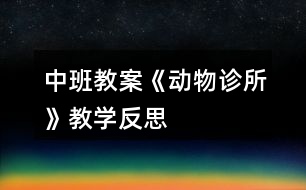 中班教案《動物診所》教學(xué)反思