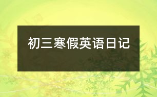 初三寒假英語日記