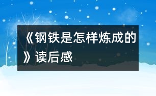 《鋼鐵是怎樣煉成的》讀后感