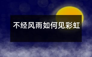 不經(jīng)風(fēng)雨如何見彩虹