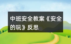 中班安全教案《安全的玩》反思