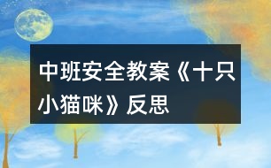 中班安全教案《十只小貓咪》反思