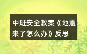 中班安全教案《地震來了怎么辦》反思