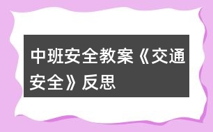 中班安全教案《交通安全》反思