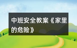 中班安全教案《家里的危險》