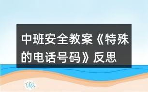 中班安全教案《特殊的電話號(hào)碼》反思