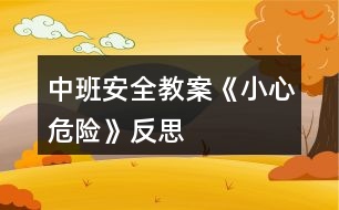 中班安全教案《小心危險》反思