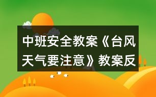 中班安全教案《臺風(fēng)天氣要注意》教案反思