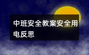 中班安全教案安全用電反思