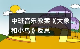 中班音樂教案《大象和小鳥》反思