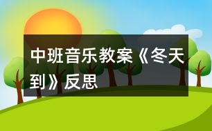 中班音樂教案《冬天到》反思