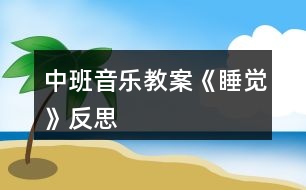 中班音樂教案《睡覺》反思