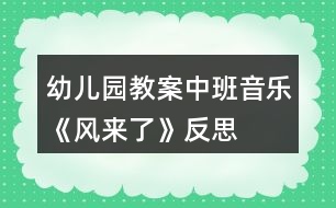 幼兒園教案中班音樂(lè)《風(fēng)來(lái)了》反思