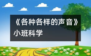 《各種各樣的聲音》（小班科學）