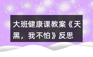 大班健康課教案《天黑，我不怕》反思