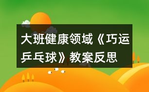 大班健康領(lǐng)域《巧運(yùn)乒乓球》教案反思