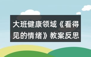 大班健康領(lǐng)域《看得見的情緒》教案反思