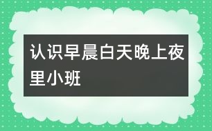 認識早晨、白天、晚上、夜里（小班）