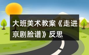 大班美術(shù)教案《走進京劇臉譜》反思