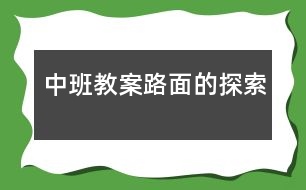 中班教案路面的探索