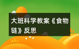 大班科學(xué)教案《食物鏈》反思