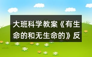 大班科學(xué)教案《有生命的和無生命的》反思