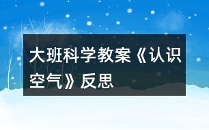 大班科學(xué)教案《認(rèn)識空氣》反思