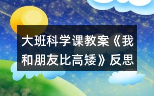 大班科學課教案《我和朋友比高矮》反思