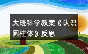 大班科學(xué)教案《認(rèn)識圓柱體》反思