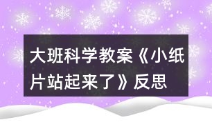 大班科學(xué)教案《小紙片站起來了》反思