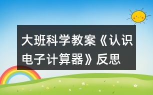 大班科學(xué)教案《認識電子計算器》反思