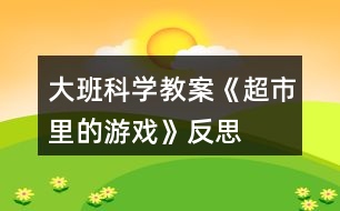 大班科學(xué)教案《超市里的游戲》反思