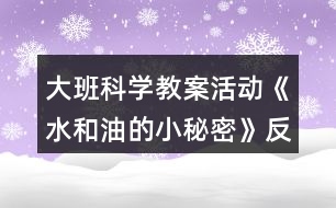 大班科學(xué)教案活動《水和油的小秘密》反思