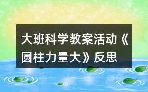 大班科學教案活動《圓柱力量大》反思