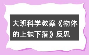 大班科學(xué)教案《物體的上拋、下落》反思