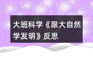 大班科學《跟大自然學發(fā)明》反思