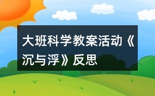 大班科學(xué)教案活動《沉與浮》反思