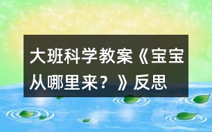 大班科學教案《寶寶從哪里來？》反思