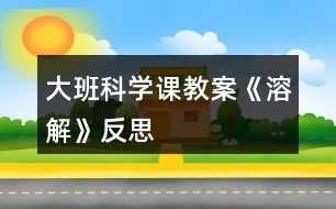 大班科學(xué)課教案《溶解》反思