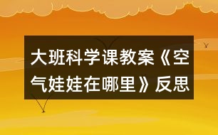 大班科學(xué)課教案《空氣娃娃在哪里》反思