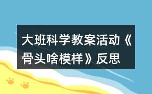 大班科學(xué)教案活動《骨頭啥模樣》反思